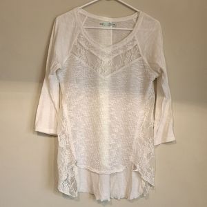 Maurices Sheer Half Length Sleeve Lace Top